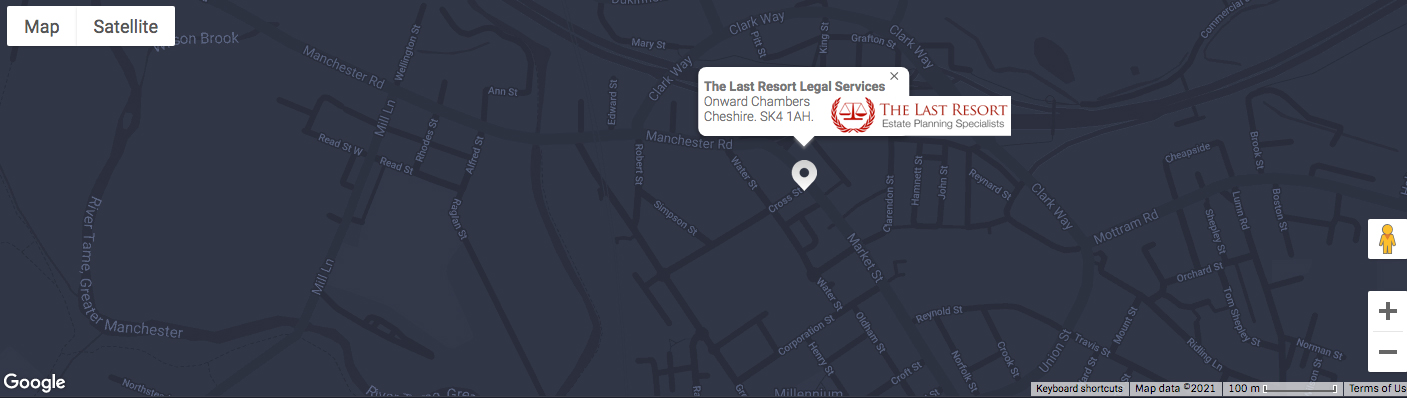 The Last Resort Later Life Planning Specialists. Onward Chambers - 34 Market Street, Hyde, Cheshire. SK4 1AH. | 24hr FREEPHONE - 0800 009 6769 | Office -  | info@thelastresortlegalservices.co.ukGet In Touch - 0800 009 6769 Lines Open 24 Hours